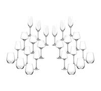 Bjorn Set de verres LAGOM 24 pièces - Service de verres en cristallin sans plomb, verres à eau, flûtes et verres à vin - Arts de la table élégants