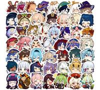 BJPERFMS Autocollants Genshin Impact, 50PCS Stickers Genshin Impact, Stickers Anime, Autocollant Anime, Autocollant Manga, Genshin Impact Game Autocollants, Stickers Manga pour Enfants, Adultes