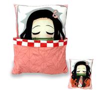 BJPERFMS Coussin Nezuko Peluche, Coussins Décoratifs Demon Kamado Nezuko, Canapé, 30 * 35cm, Oreiller Canapé Cadeau d'anniversaire pour Fans