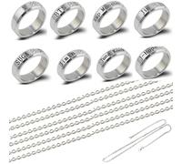 BJPERFMS Kpop BTS Bagues et Colliers en Acier Titane, 8 Pièces Accessoires Bijoux, Cadeau d'Anniversaire