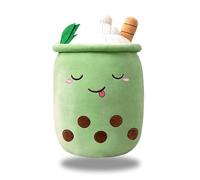 BJPERFMS Peluche Bubble Tea, 24cm Bubble Tea Peluche Kawaii, Peluche Bubble Tea Doudou Kawaii, Oreiller Peluche Bubble Tea, Jouet en Peluche Coussin, Cadeau pour Enfants Filles Garçons