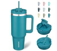 BJPKPK 1.2L Gobelets Isotherme Acier Inoxydable Tasse Isotherme avec Poignée et Paille Voyage Café Tasses Isotherme, Laguna
