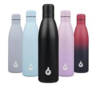 BJPKPK Acier Inoxydable Bouteille 750 ml Isotherme avec Poignée et Paille Couvercle-Sans BPA-Anti-fuite avec Poignée Portable-étanche Gourde Isotherme, Midnight Black