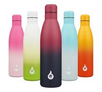 BJPKPK Acier Inoxydable Bouteille 750 ml Isotherme avec Poignée et Paille Couvercle-Sans BPA-Anti-fuite avec Poignée Portable-étanche Gourde Isotherme, Rouge Noir Charmant