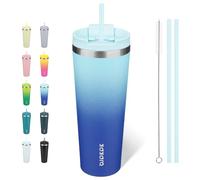 BJPKPK Acier Inoxydable Tasse Isotherme avec Poignée et Paille Voyage Café, 780 ml Réutilisable Tasses Isotherme, Bleu Ciel