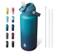 BJPKPK Bouteille d'eau isotherme en acier inoxydable avec couvercle à paille, 800 ml, bouteille d'eau isotherme en acier inoxydable pour le sport, les voyages, thermos anti-fuite, tasses, flacons