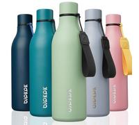 BJPKPK Bouteilles d'eau isothermes en acier inoxydable avec sangle, sans BPA, anti-fuite, bouteille d'eau réutilisable pour sport et voyage, vert macaron