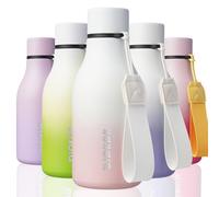 BJPKPK Bouteilles d'eau isothermes en acier inoxydable avec sangle, sans BPA, anti-fuite, bouteille d'eau réutilisable pour le sport et les voyages, rose gracieux de 355 ml