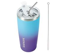 BJPKPK Gobelet isotherme en acier inoxydable de 600 ml avec couvercles et pailles, Rêve Océanique