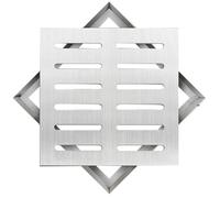 BJSXHZYGT Couvercle de Regard en Acier Inoxydable 304, Grille Caniveau Exterieur Carré Encastré, Pouvant Supporter 2 Tonnes Grille Caniveau pour Trottoir, Cour, Ecole(25x25x3cm/10x10x1in)