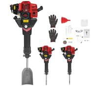 BJTDLLX Creuseuse à essence 2 temps 52 CC 3 en 1 pour arbres de jardin 1900 | Excavatrice d'arbre à essence multifonction avec pelle, hachette pointue pointue plate, 8500 tr/min