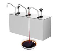 BJTDLLX Distributeur de sauce à 3 têtes - En acier inoxydable - 3 x 4 l - Pour moutarde, vinaigrette, salade - 54,4 x 18,6 x 25,5 cm - Pour buffet et restaurant