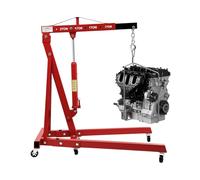 BJTDLLX Grue hydraulique d'atelier 2 tonnes, cric de moteur pliable, grue d'atelier, grue de chargement avec 6 roulettes, support de moteur en acier au carbone, grue portable pour atelier, voiture