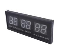 BJTDLLX Horloge murale numérique LED avec affichage, grande horloge murale numérique avec date et température, mode 12/24 heures, mémoire de temps, horloge murale silencieuse pour entrepôt, garage,