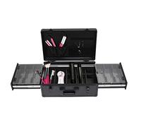 BJTDLLX Mallette de maquillage professionnelle en aluminium - Avec tiroirs - Pour coiffeur et maquillage - Noir, Noir , Mallette de maquillage multifonction