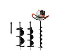 BJTDLLX Tarière à essence 52 CC - 2 temps - Pour poteaux de clôture - 2,3 CV - Avec 3 forets de rechange - Tige d'extension de 10,2 cm, 10,2 cm, 10,2 cm