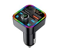 BJTYHT Adaptateur Audio Bluetooth FÉMININ Transmetteur Aux Modulateur Bluetooth Handfree Car Kit de Voiture Audio MP3 Joueur avec 2.4A Charge Rapide Dual USB Chargeur de Voiture