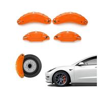 BJUOKSC Lot de 4 autocollants de couverture d'étrier de frein de roue de voiture pour Honda Accord 7ème 2004 2005 2006 2007, plaquettes de frein en aluminium 3D style sport avant et arrière, B orange