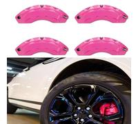 BJUOKSC Lot de 4 autocollants de couverture d'étrier de frein de roue de voiture pour plaquettes de frein en aluminium 3D style sport avant et arrière, E rose