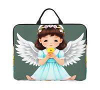Bjyccar Cute Little Angel Sac pour ordinateur portable 14" avec doublure antichoc et design portable, convient pour un usage professionnel et quotidien, noir, taille unique
