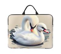 Bjyccar Joli petit cygne 14" sac pour ordinateur portable avec doublure antichoc et design portable, adapté pour un usage professionnel et quotidien.