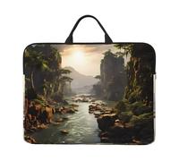 Bjyccar Mountains And Rivers Sac pour ordinateur portable 14" avec doublure antichoc et design portable, adapté pour un usage professionnel et quotidien.