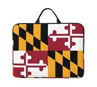 Bjyccar Sac pour ordinateur portable 14" Drapeau du Maryland avec doublure antichoc et design portable, adapté pour un usage professionnel et quotidien.