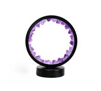 BJYX Veilleuse en Cristaux d'améthyste, Amethyste Nuit lumière Lampe, Lampe Chambre de Chevet pour Méditation Sorcellerie, Yoga, Cadeaux
