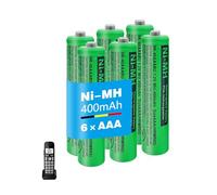 BK-40AAABU Lot de 6 Piles 1,2V AAA Rechargeables Ni-MH 400mAh pour téléphones sans Fil Panosonic Gigaset DECT Téléphone Numérique sans Fil