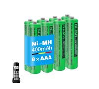 BK-40AAABU Lot de 8 Piles 1,2V AAA Rechargeables Ni-MH 400mAh pour téléphones sans Fil Panosonic Gigaset DECT Téléphone Numérique sans Fil