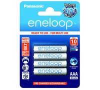 Panasonic eneloop Piles rechargeables Ni-MH AAA (HR03/BK-4MCCE) 1,2V 750 mAh Pack de 4 – Blister