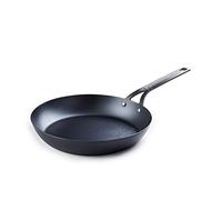 BK Black Steel Poêle à Frire Préassaisonnée en Acier au Carbone de 30 cm, Compatible avec l'induction, le Four et la Rôtissoire jusqu'à 350C, Durable et Professionnelle, Noir