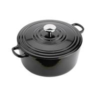 BK Cookware Cocotte en Fonte Émaillée avec Couvercle, adapté à tous les types de cuisinières, induction et four, 28cm / 6.7L, Noir de Jais