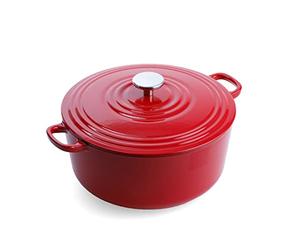 BK BOUR cocotte 28 cm 6,7 L fonte émaillée, compatible induction, compatible four jusqu’à 220 °C, compatible lave-vaisselle, avec couvercle