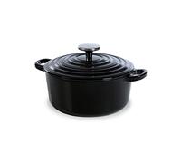 BK Cookware Cocotte en Fonte Émaillée avec Couvercle, adapté à tous les types de cuisinières, induction et four, 20cm / 2.5L, Jet Noir