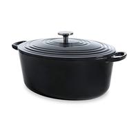 BK Cookware Cocotte en Fonte Émaillée avec Couvercle, adapté à tous les types de cuisinières, induction et four, 32cm / 7.5L, Jet Noir