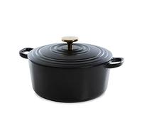 Cocotte / faitout / marmite Bissell BK Cookware H6079.524 BK Bourgogne Cocotte en Fonte - Ronde - 24 cm - 4.2L - Revetement emaille - Couvercle avec Anneaux