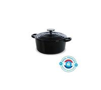 BK Cookware Cocotte en Fonte Émaillée avec Couvercle, adapté à tous les types de cuisinières, induction et four, 20cm / 2.5L, Jet Noir