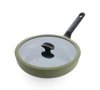 BK Enjoy Sauteuse en céramique anti-adhésive avec couvercle Ø 28 cm/3,4 l, sans PFAS, compatible avec le four jusqu'à 160 °C, passe au lave-vaisselle, chauffage rapide, poignées qui restent froides