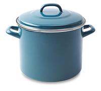 BK Fortalit Marmite en Acier Emaillé pour Induction 26 cm/3 L avec Couvercle, Convient au Four et au Grilloir jusqu'à 230˚C, Lavable au Lave-Vaisselle, Sans PFAS, Bleu Pétrole
