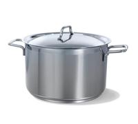 BK Gastronome Marmite à Induction en Acier Inoxydable 24 cm/6 Litres avec Couvercle, Sans PFAS, Durable & Professionnel, Va au Four et au Grilloir jusqu'à 230°C, Lavable au Lave-Vaisselle, Argent