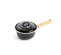 BK Indigo Casserole Émaillée Héritage Néerlandaise avec Couvercle avec Revêtement Antiadhésif en Céramique Sans PFAS, 16 cm/1.2 Litre, Induction, Lavable au Lave-vaisselle, Va au Four, Noir
