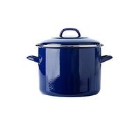 BK Indigo Marmite Allemande Émaillée Héritage Néerlandaise en Revêtement Antiadhésif en Céramique sans PFAS avec Couvercle, 24 cm/8.7 Litre, Induction, Lavable au Lave-Vaisselle, Au Four, Bleu Cobalt