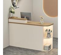 BK&MF Comptoir de Réception avec lumière LED,Moderne Comptoir Caisse Largeur 80-140cm Meuble de Réception avec étagères ouvertes pour Salon Bureau Boutique,I,Left Cabinet 39x20x42inch