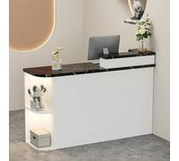 BK&MF Comptoir de Réception avec lumière LED,Moderne Comptoir Caisse Largeur 80-140cm Meuble de Réception avec étagères ouvertes pour Salon Bureau Boutique,A,Right Cabinet 39x20x42inch