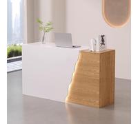 BK&MF Moderne Comptoir de Réception avec tiroir verrouillable lumière LED Comptoir d'accueil Largeur 80-140cm Banque d'accueil pour Magasin de vêtements, Hall,B,120x40x90cm(47x16x35inch)