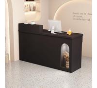 BK&MF Moderne Comptoir Réception avec lumière,Comptoir d'accueil LED Largeur 80-140cm avec tiroir verrouillable Meuble de Réception pour Salon Bureau Boutique,B,Left Cabinet 43x20x41inch