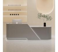 BK&MF Moderne Comptoir Réception avec lumière LED,Comptoir d'accueil avec Tiroir-Clavier Largeur 100-200 cm Comptoir de Magasin pour la Maison, Le Bureau,C,Left Cabinet 63x24x39inch