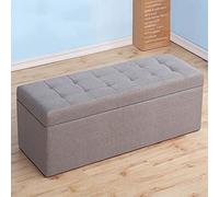 BK&MF Pouf avec espace de rangement, avec couvercle, 9 tailles, boîte de rangement, pliable, peu encombrant, table basse, tabouret, D, 100 x 40 x 40 cm