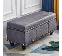 BK&MF Pouf avec espace de rangement cubique, coffre de rangement facile à nettoyer Siège rembourré Stockage Repose-pieds pour salon, D, 80 x 40 x 45 cm (31 x 16 x 18 pouces)